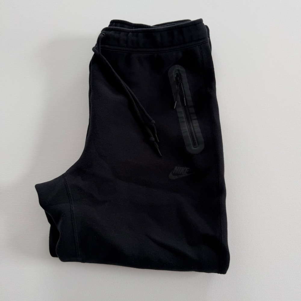 Nike Tech Fleece Black Open Hem Pants HJ6533-010 Mens Large